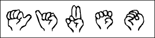 [ゆびもじの指文字フォント図]