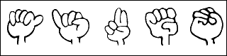 [ゆびもじフォントの指文字フォント図]